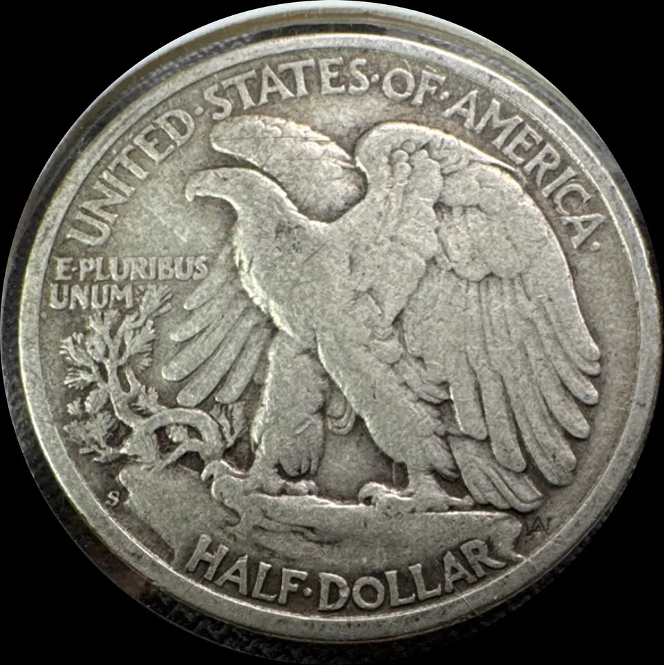 1942-S Walking Liberty Half Dollar UNGRADED — back