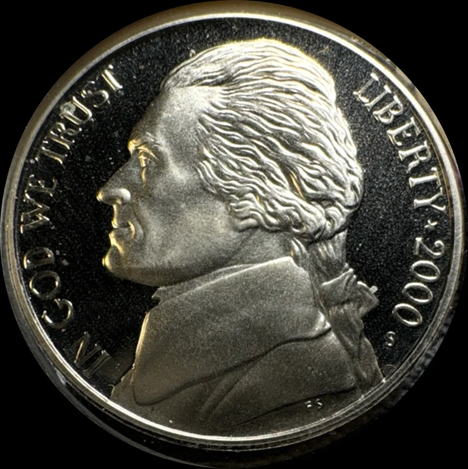 2000-S Jefferson Nickel UNGRADED — front