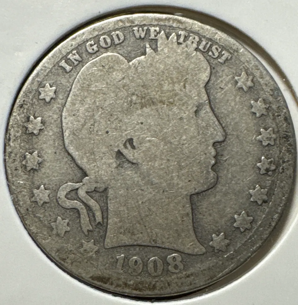 1908-D Barber Quarter Ungraded — front