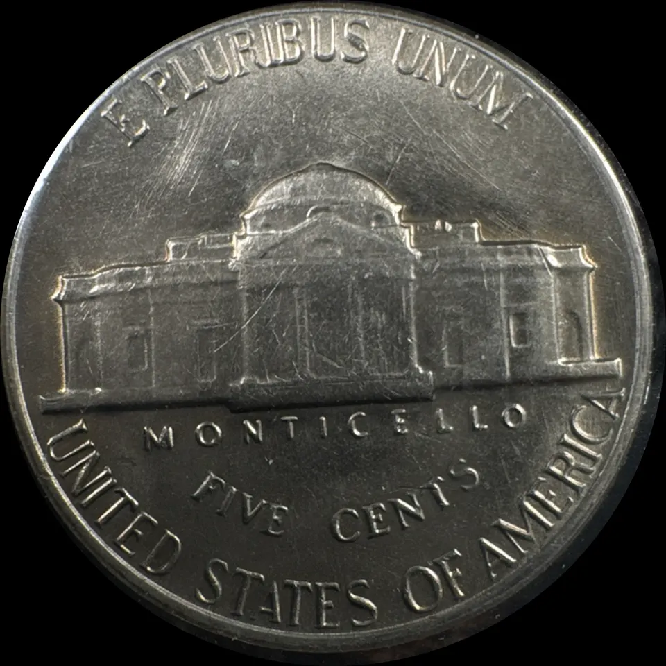 1968-S Jefferson Nickel Ungraded — back