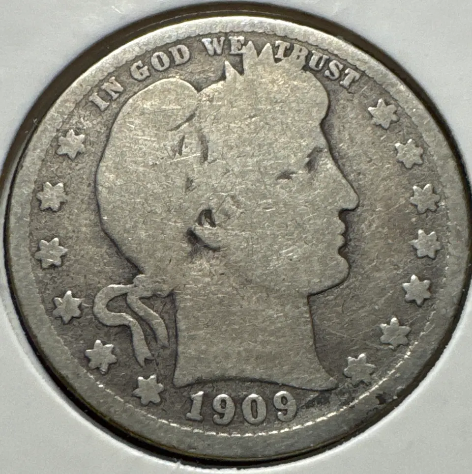 1909-S Barber Quarter Ungraded — front