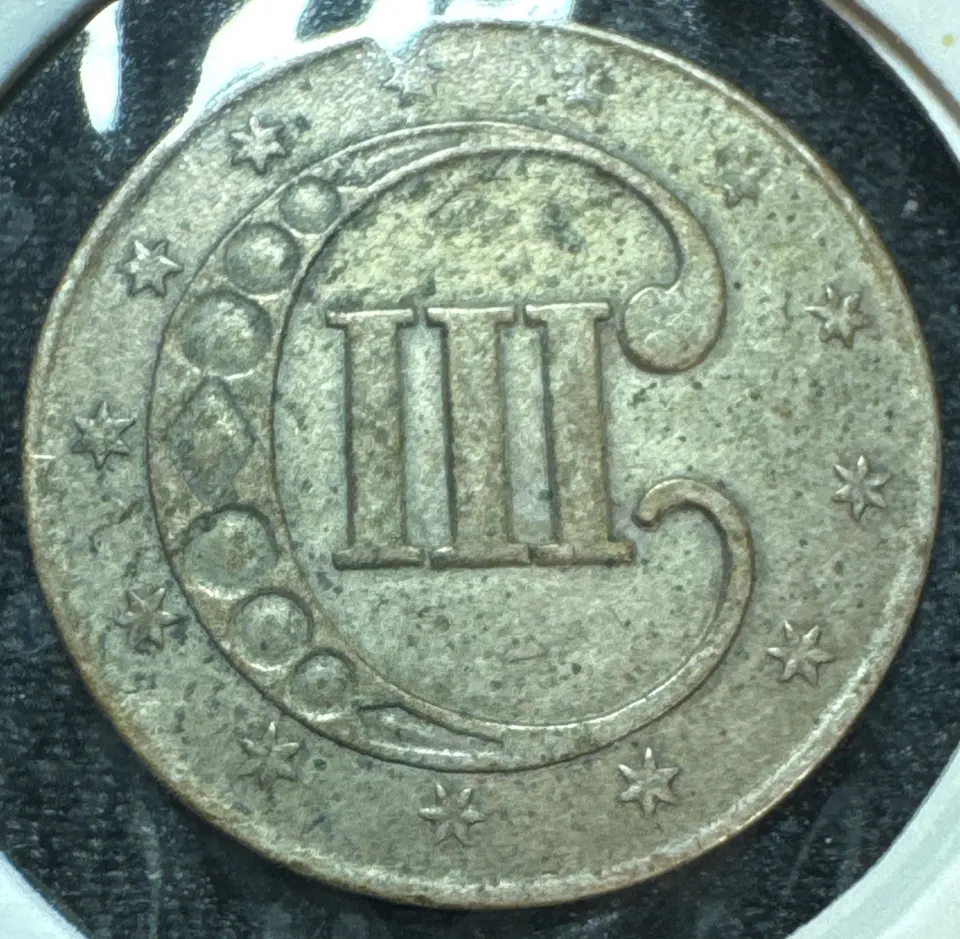 1852-P 3-Cent Silver Ungraded — back