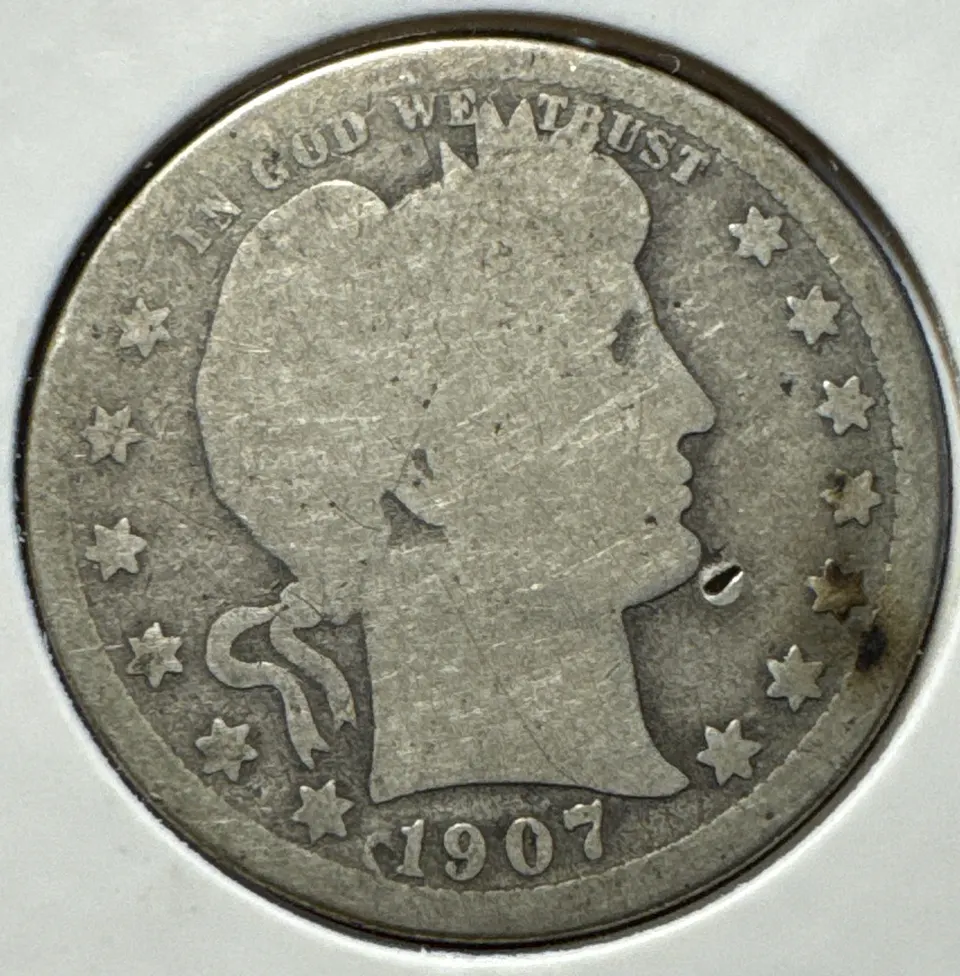 1907-P Barber Quarter Ungraded — front