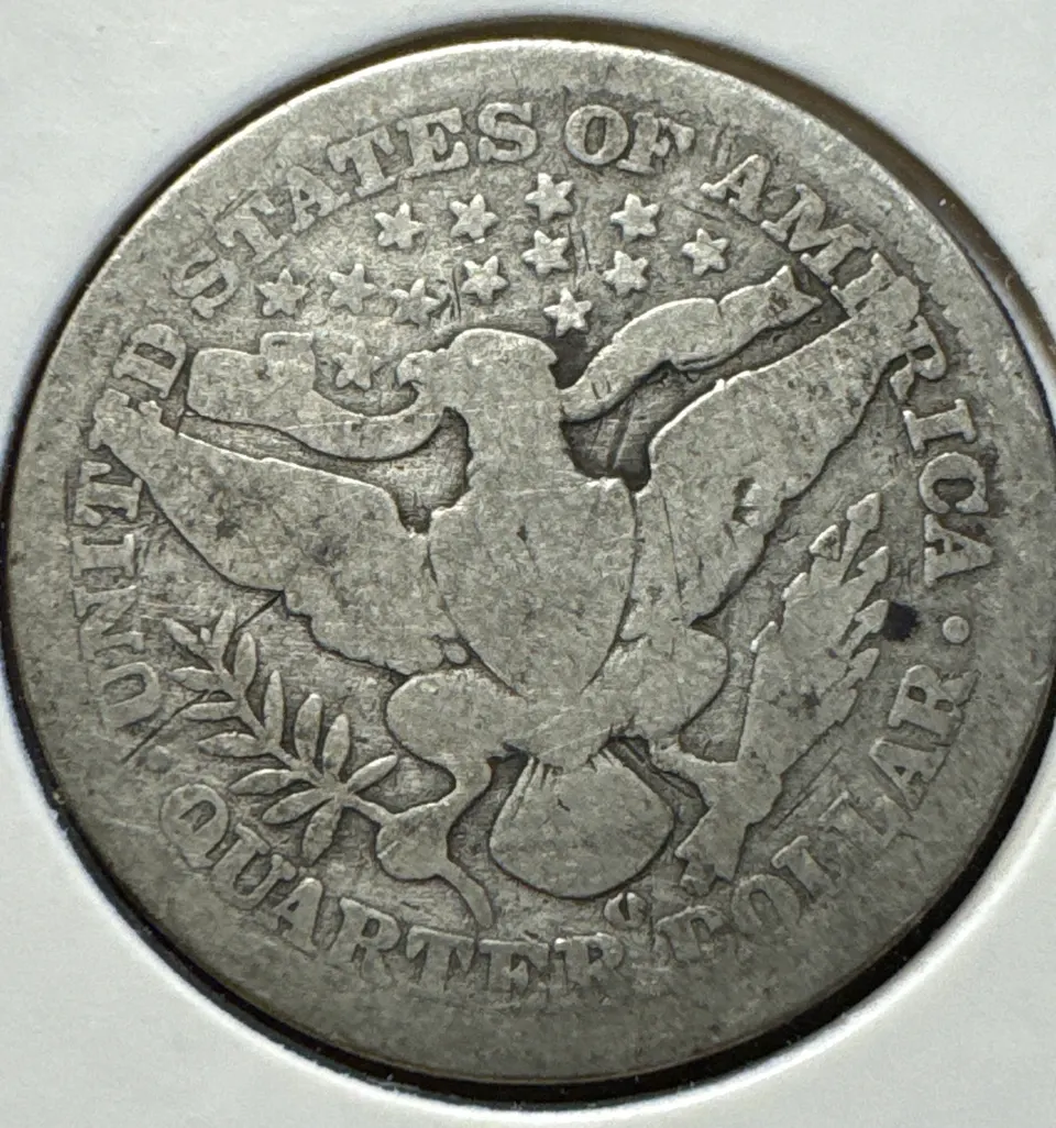 1908-O Barber Quarter Ungraded — back