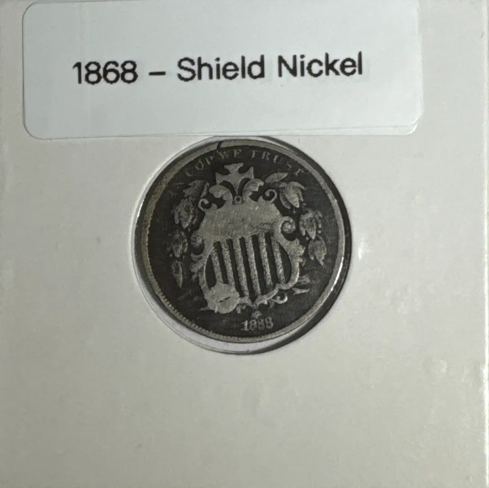 1868-P Shield Nickel Ungraded — front