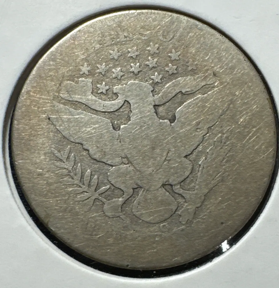 1902-O Barber Quarter Ungraded — back