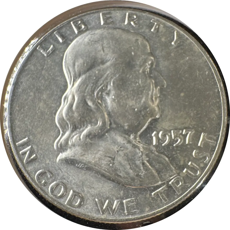 1957-D Franklin Half Dollar Ungraded — front
