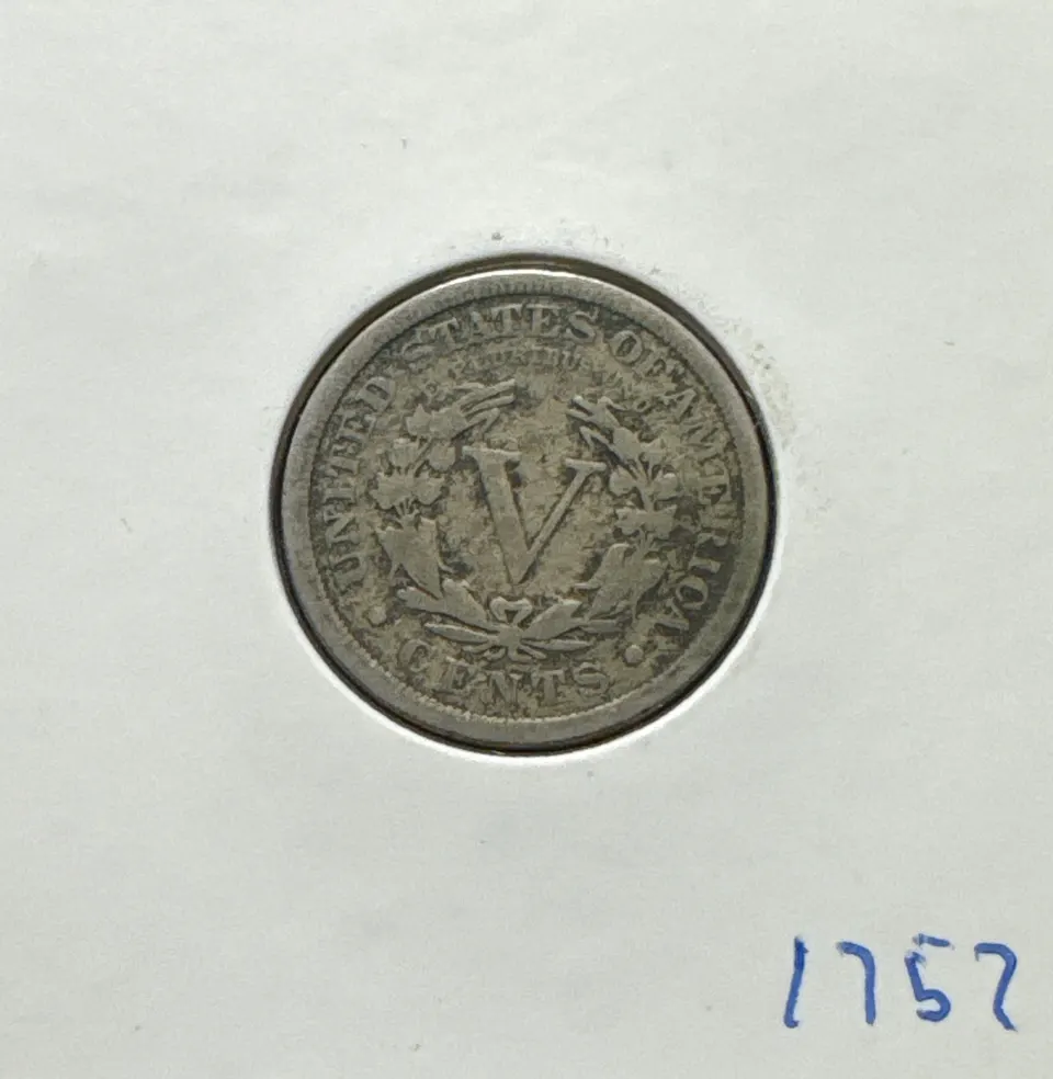 1911-P Liberty V Nickel Ungraded — back