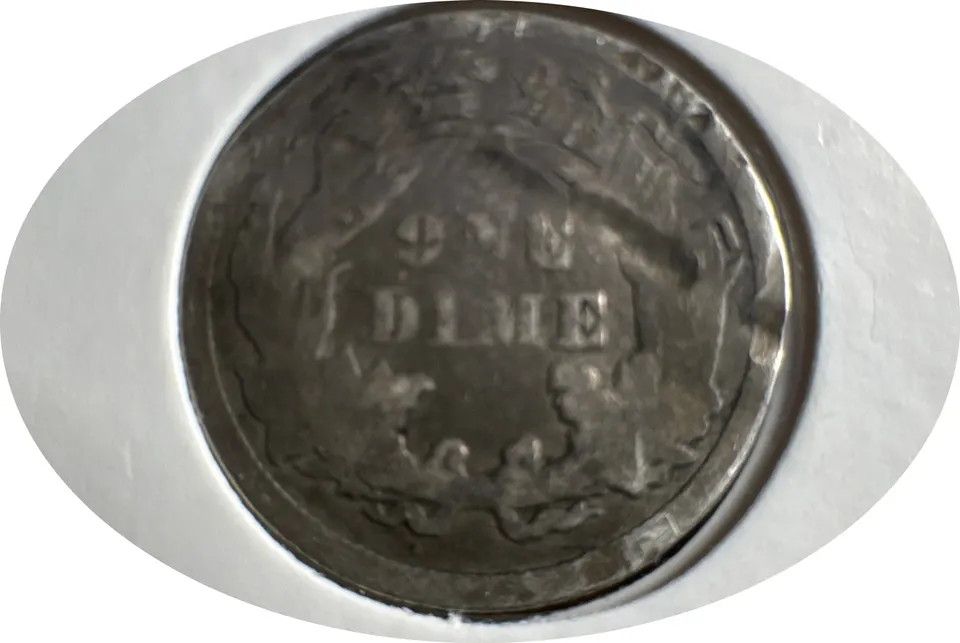 1872-P Seated Liberty Dime Ungraded — back