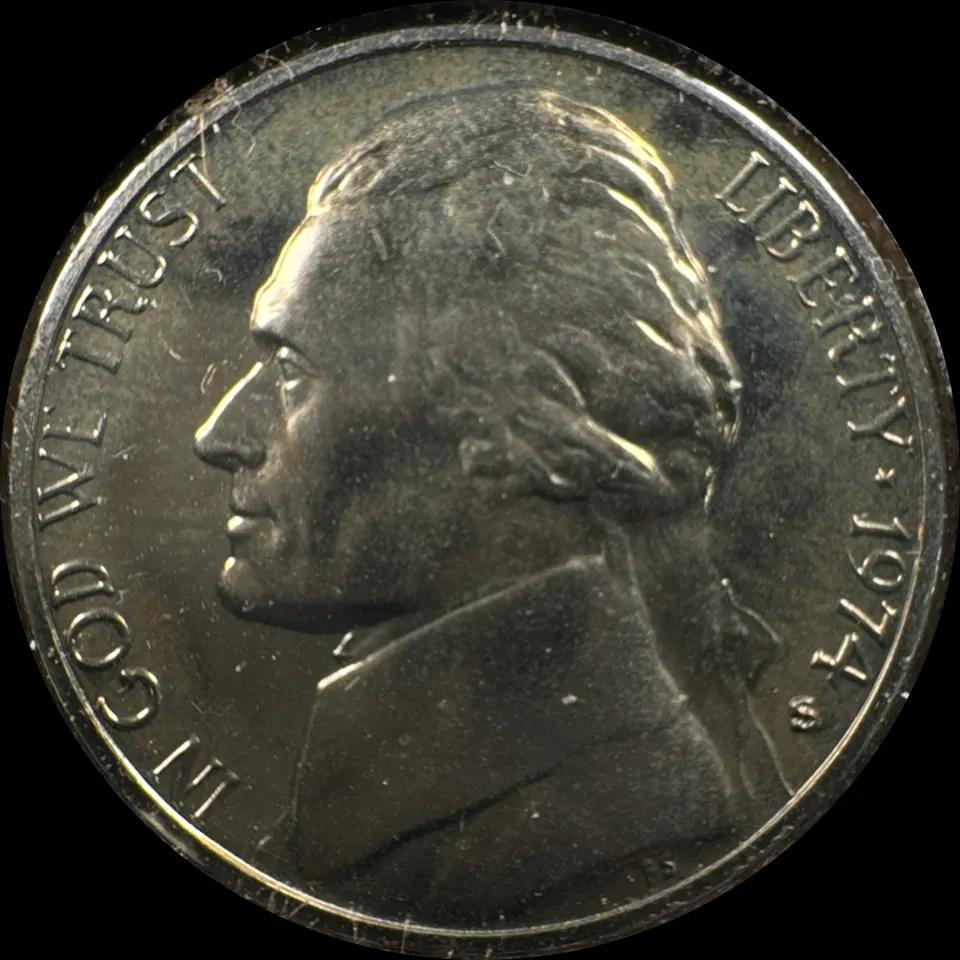 1974-S Jefferson Nickel Ungraded — front