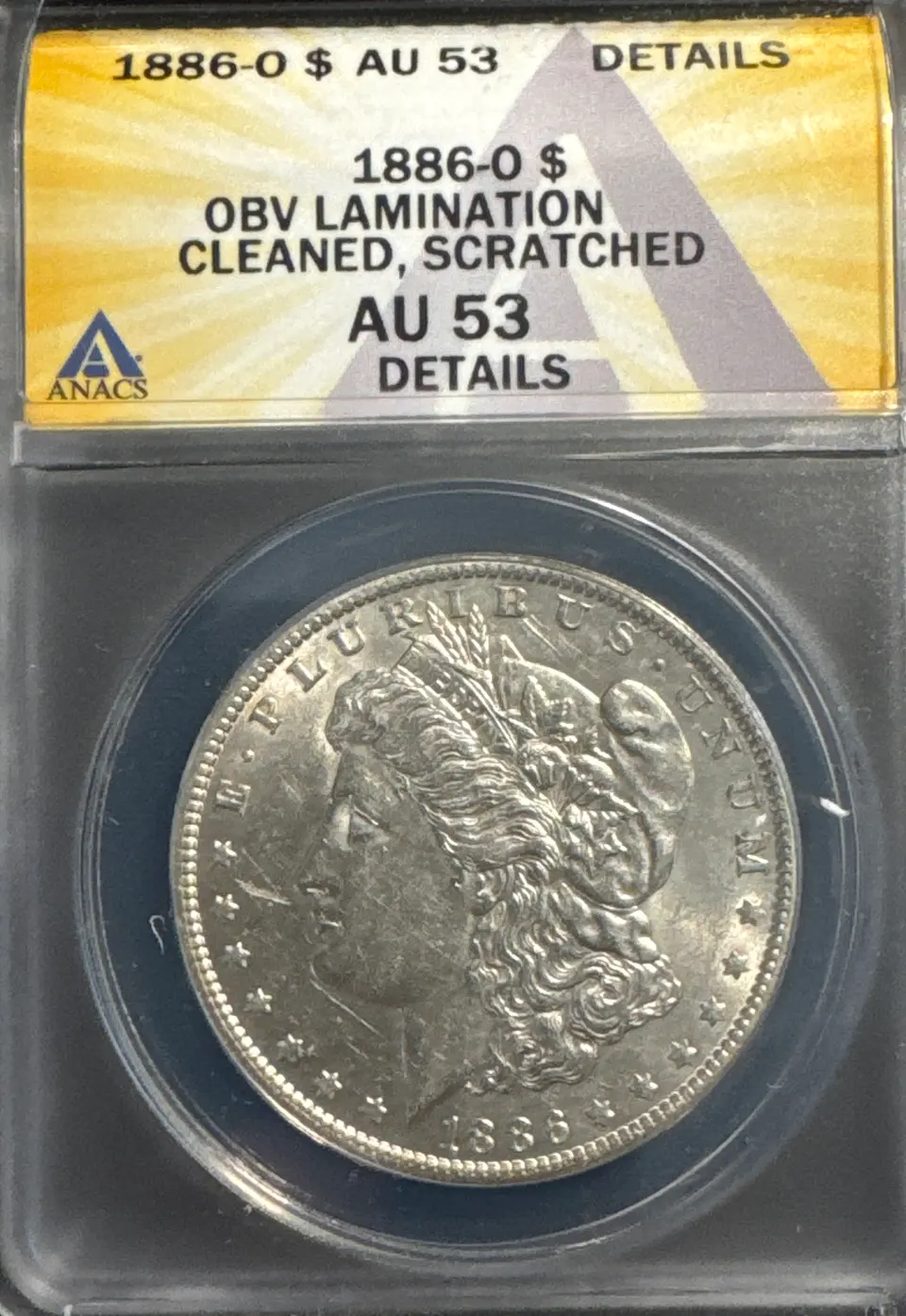 1886-O Morgan Dollar AU53 — front