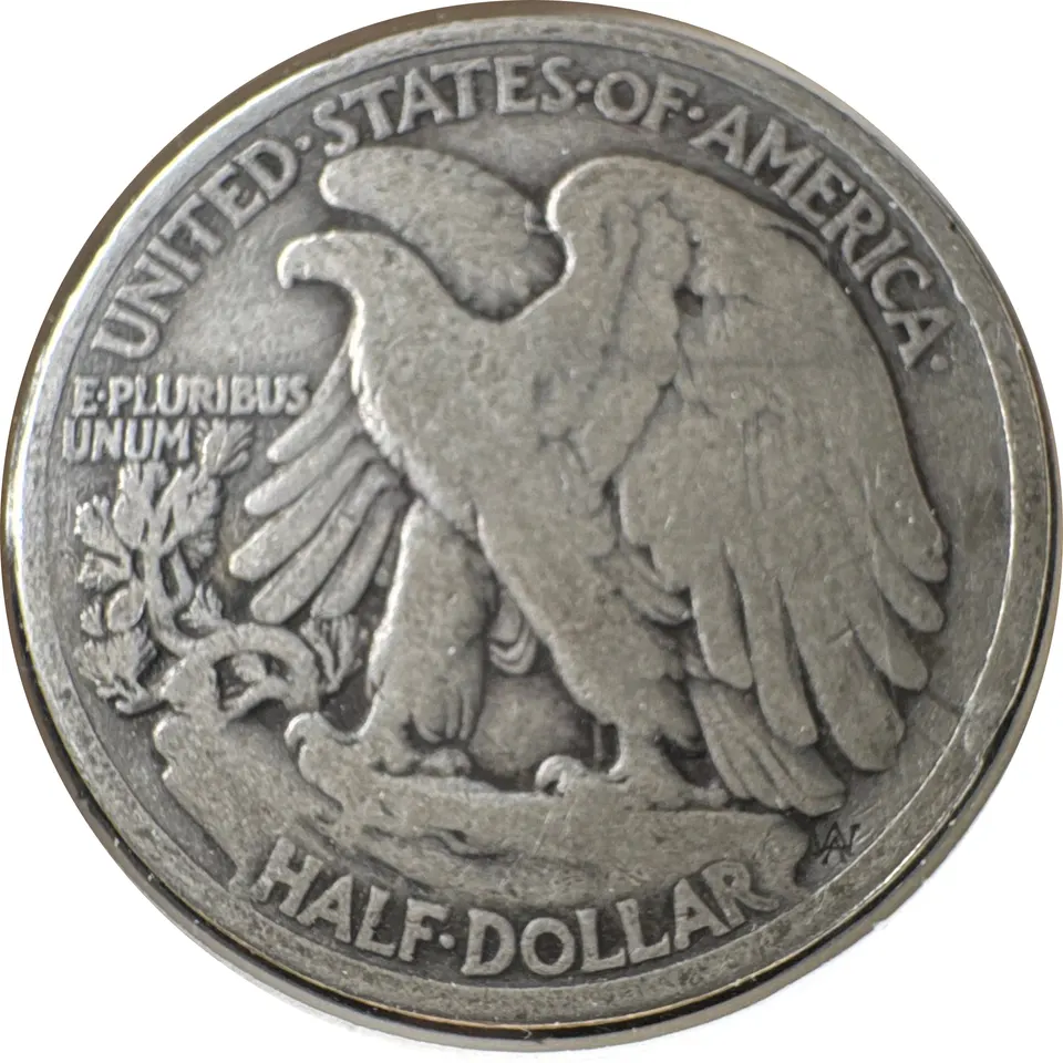 1920-P Walking Liberty Half Dollar Ungraded — back
