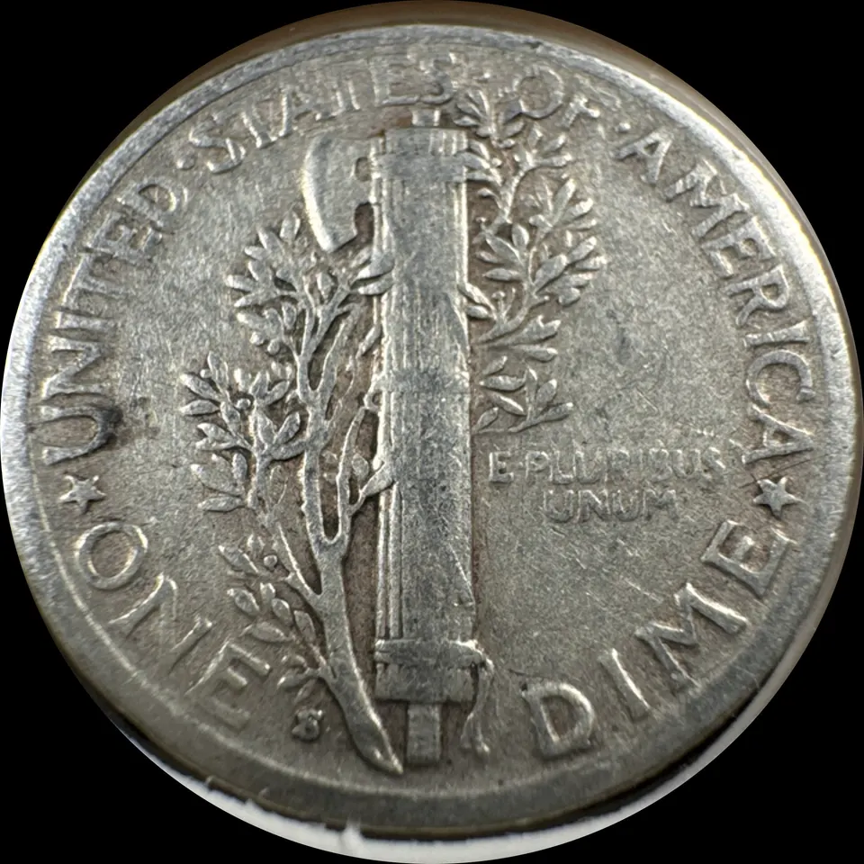 1941-S Mercury Dime Ungraded — back