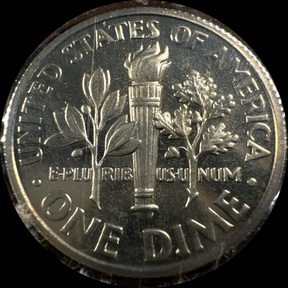 1988-S Roosevelt Dime Ungraded — back