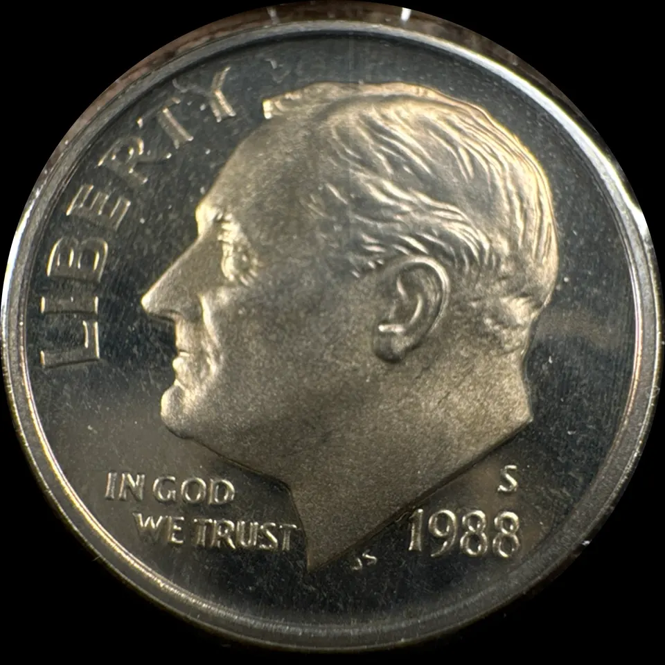 1988-S Roosevelt Dime Ungraded — front