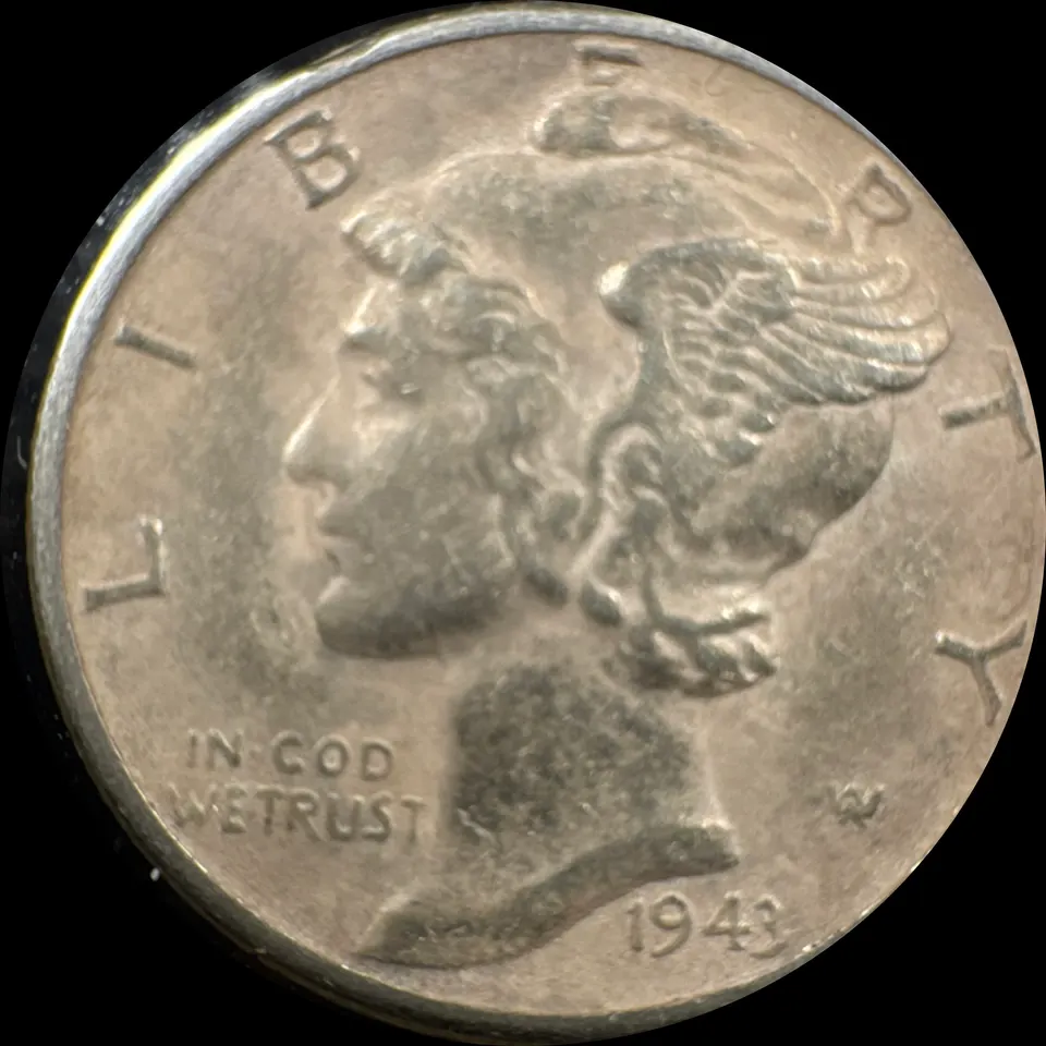 1943-D Mercury Dime Ungraded — front