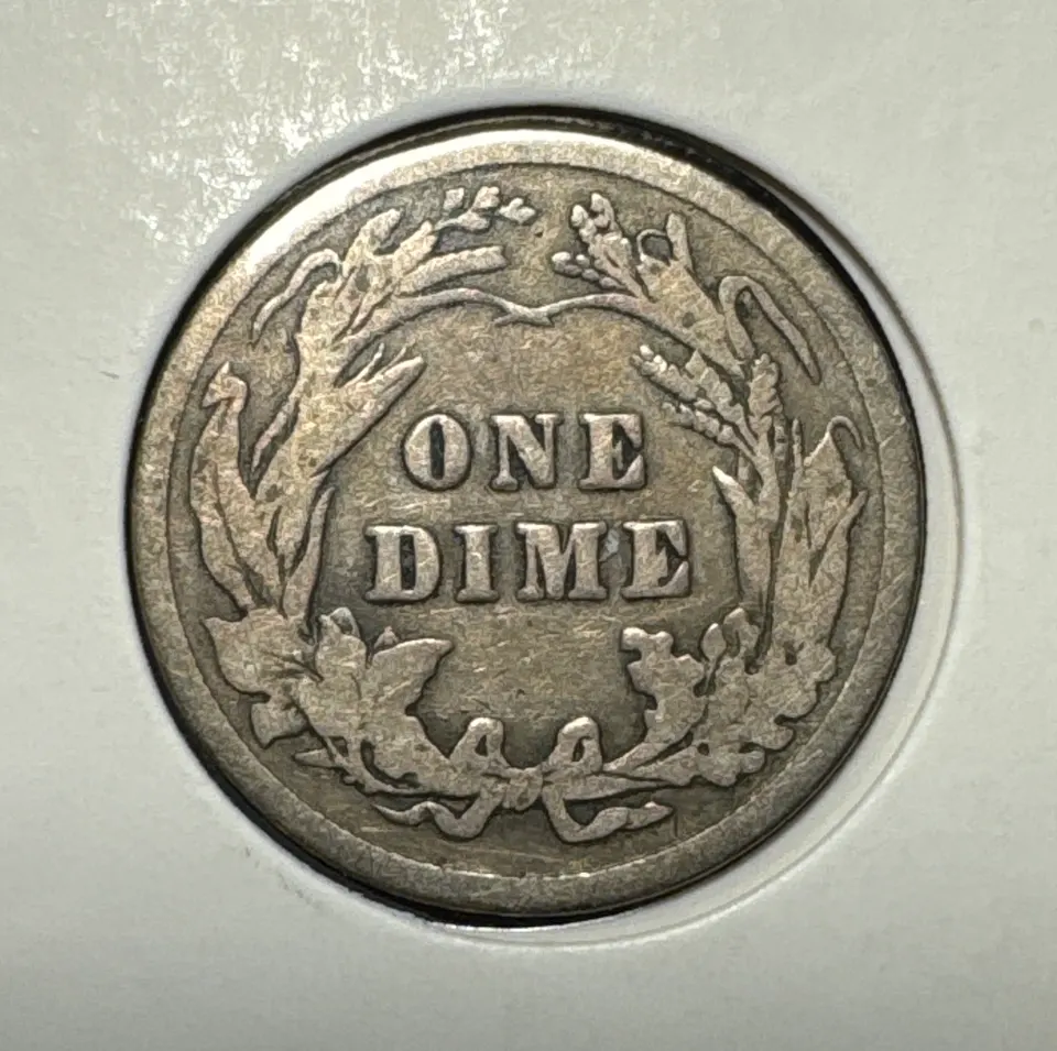 1913-P Barber Dime Ungraded — back