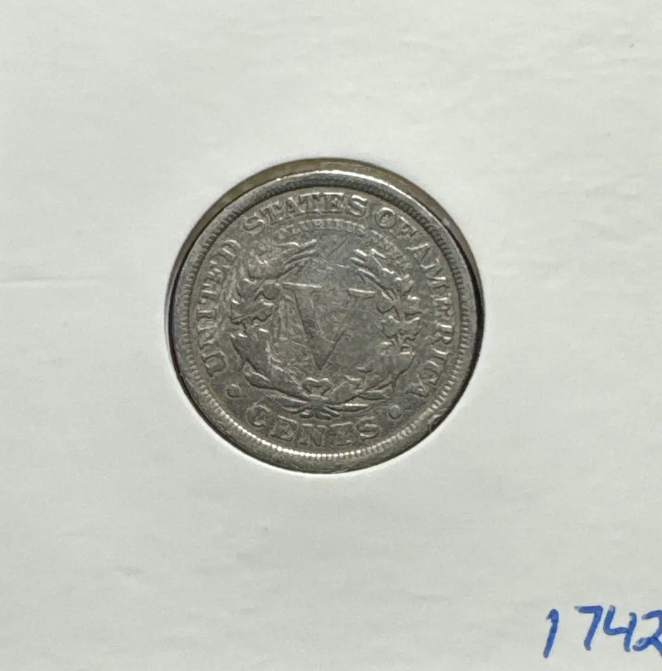 1907-P Liberty V Nickel Ungraded — back