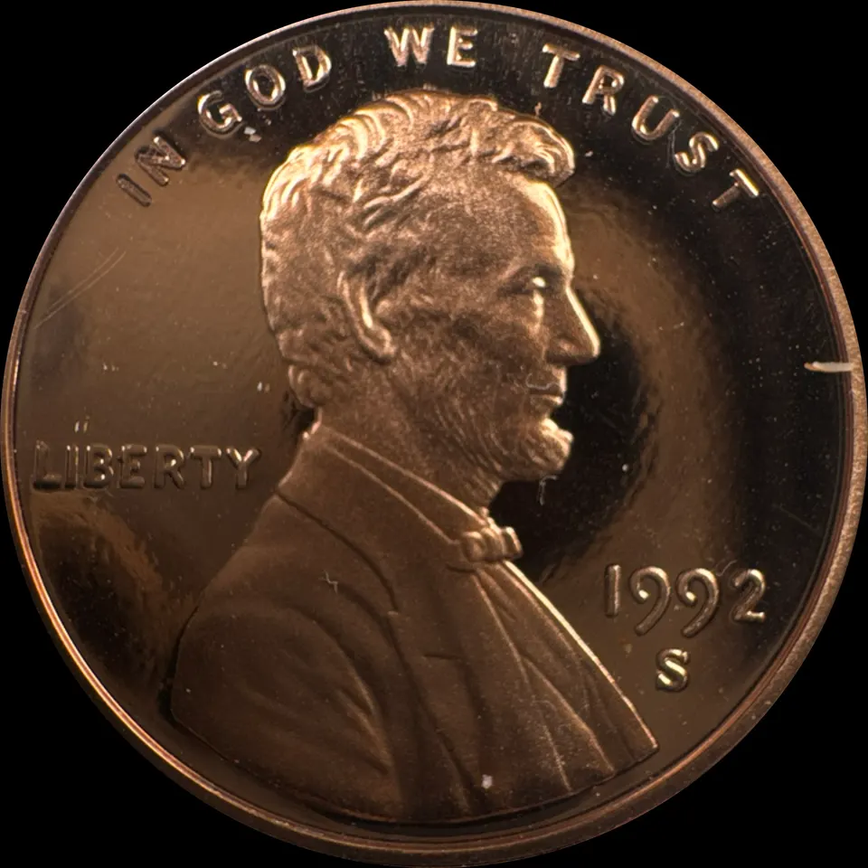 1992-S Lincoln Cent Ungraded — front