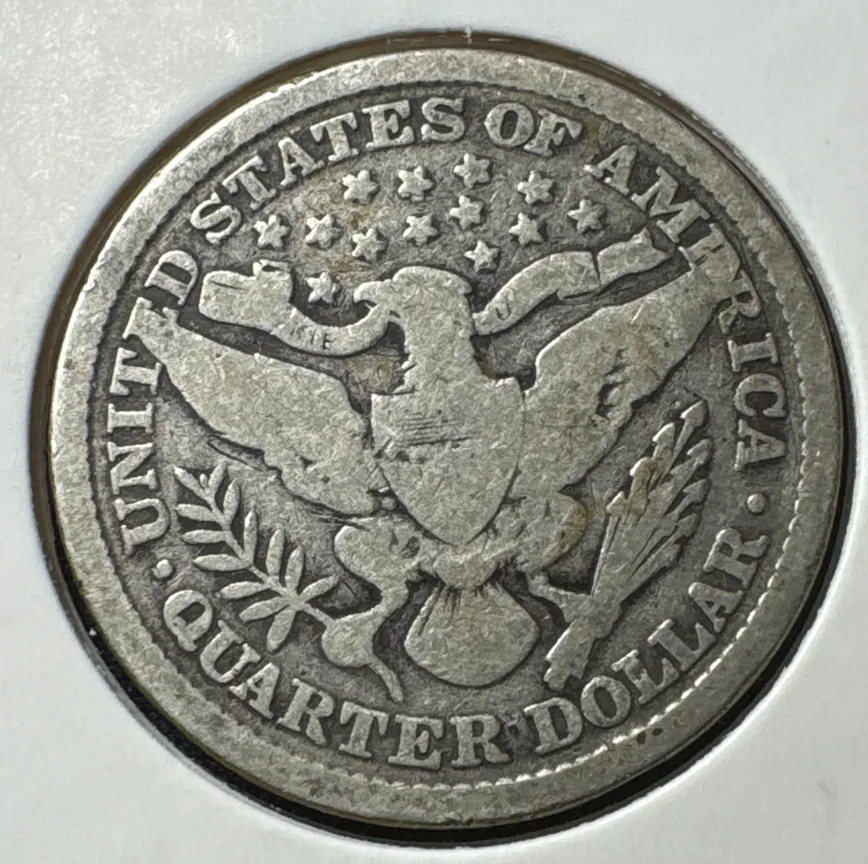 1896-P Barber Quarter Ungraded — back