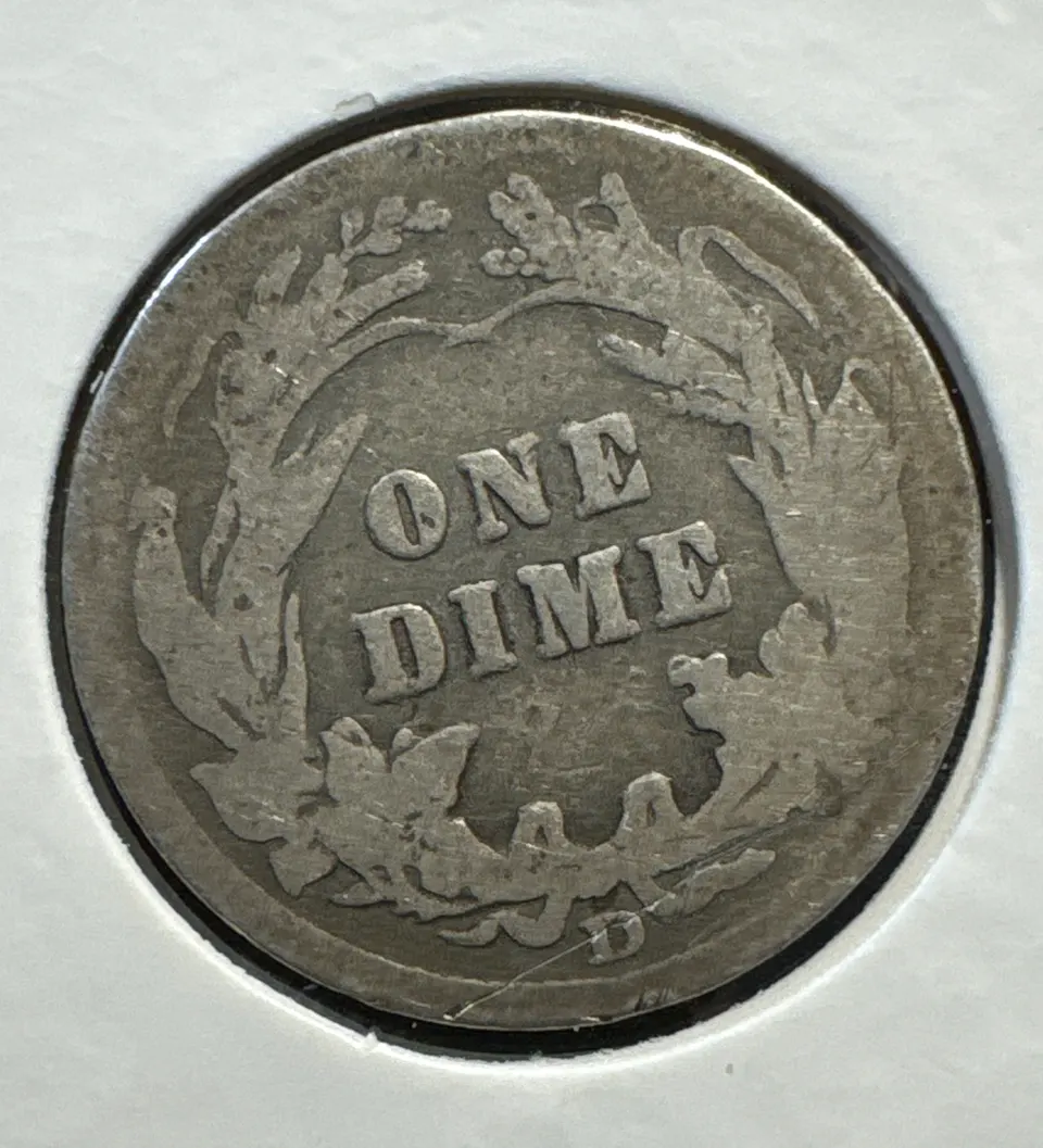1908-D Barber Dime Ungraded — back