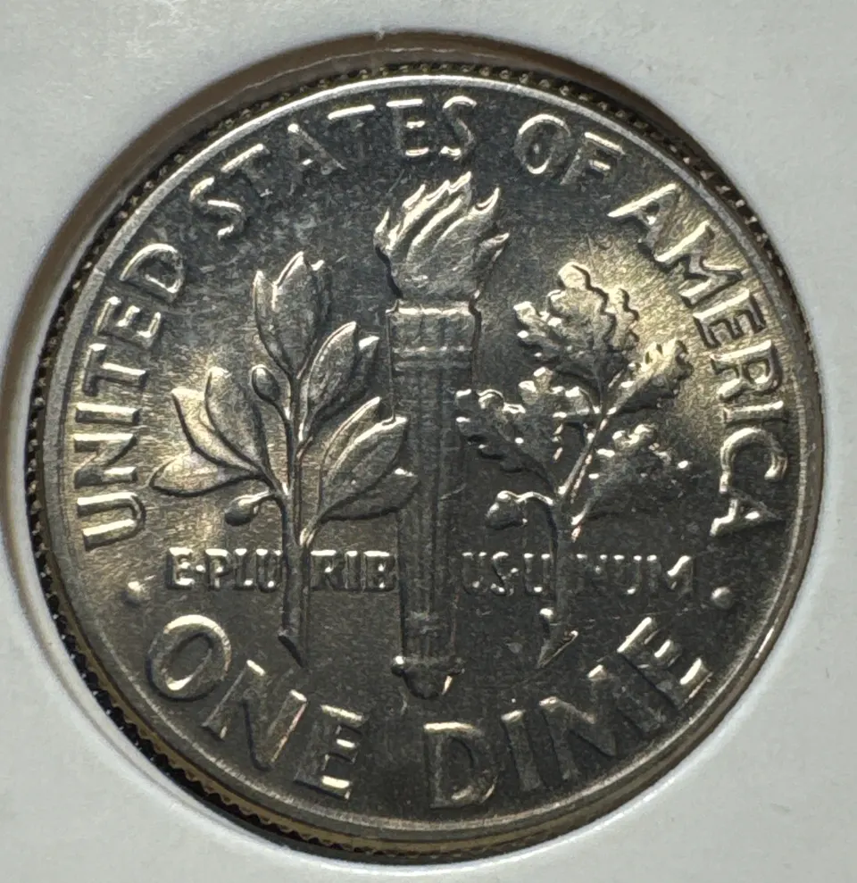 1975-D Roosevelt Dime Ungraded — back