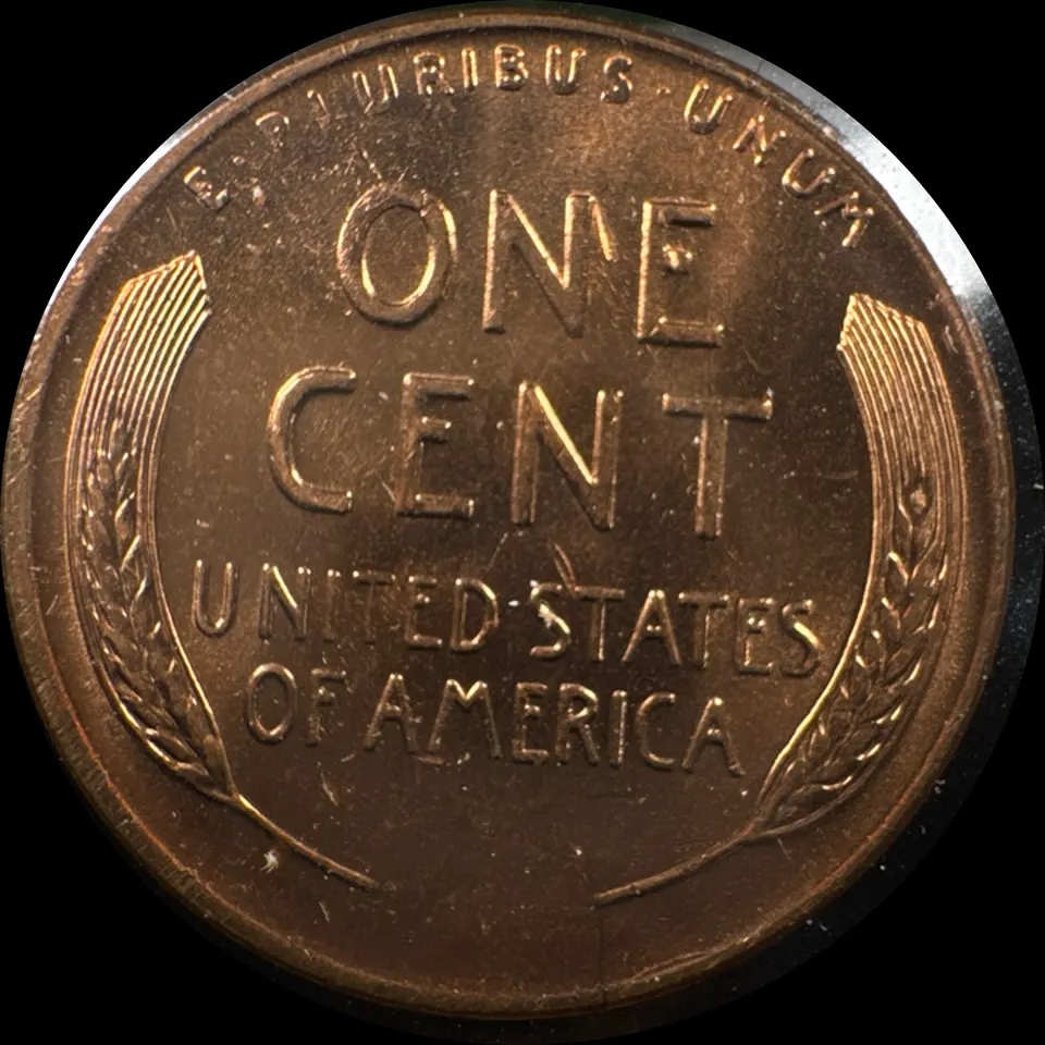 1958-D Lincoln Cent Ungraded — back