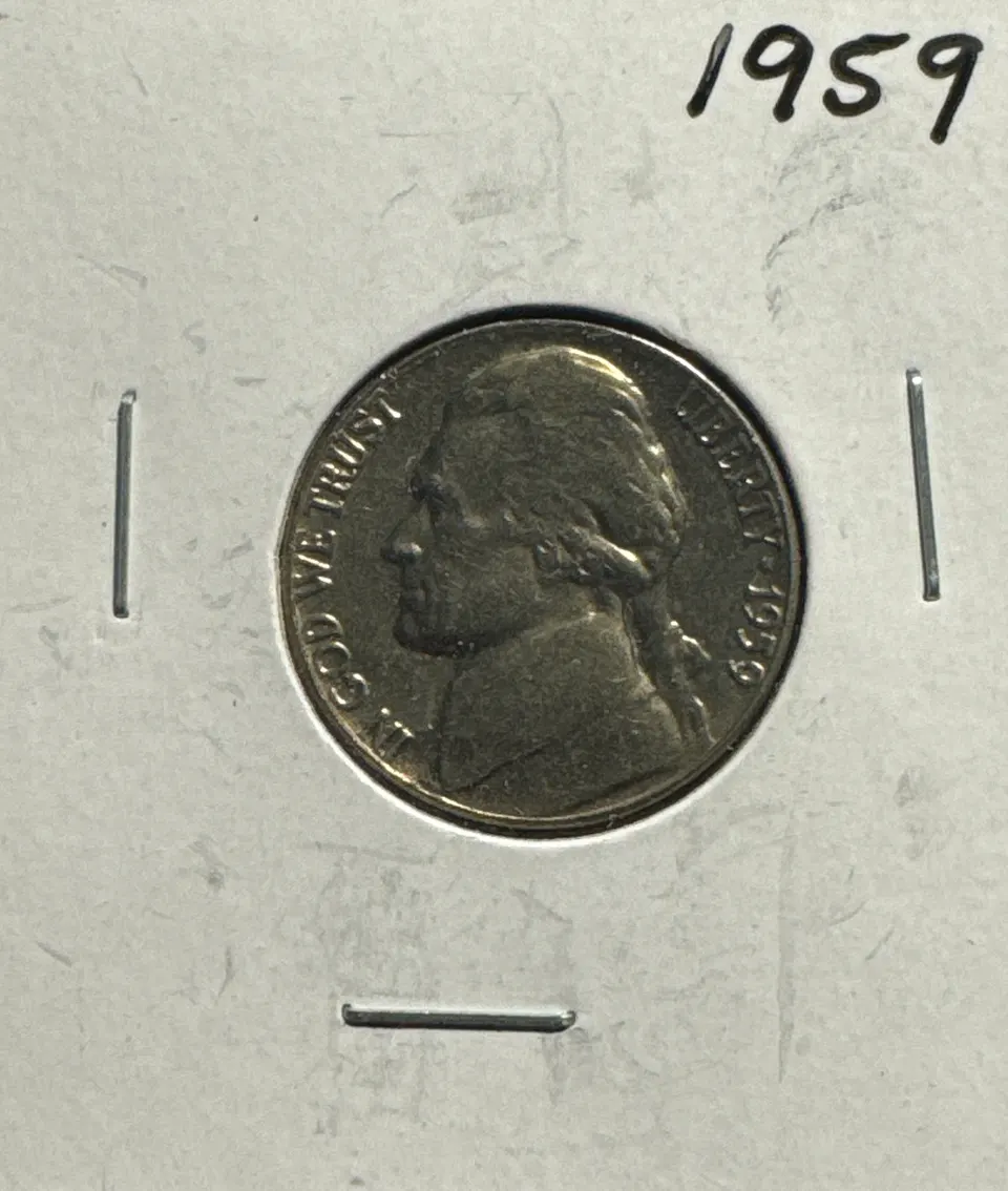 1959 Jefferson Nickel Ungraded — front