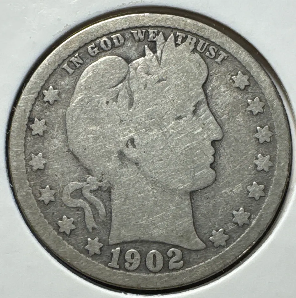1902-P Barber Quarter Ungraded — front