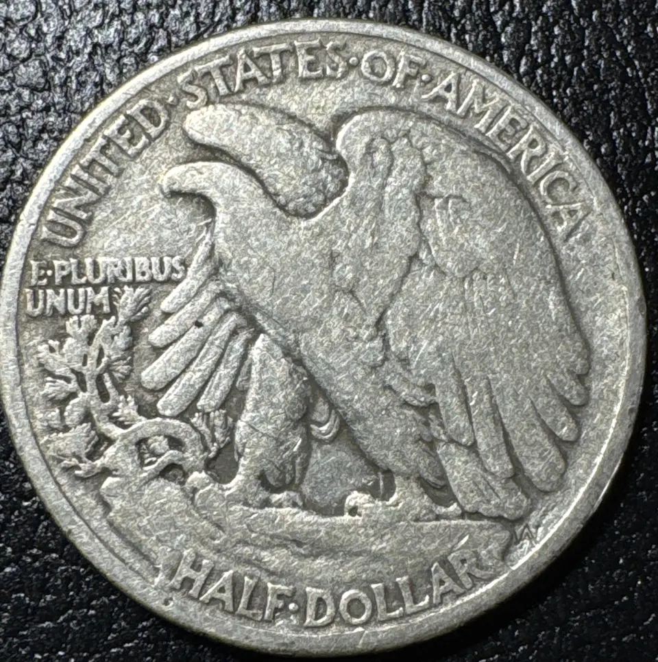 1937-P Walking Liberty Half Dollar Ungraded — back