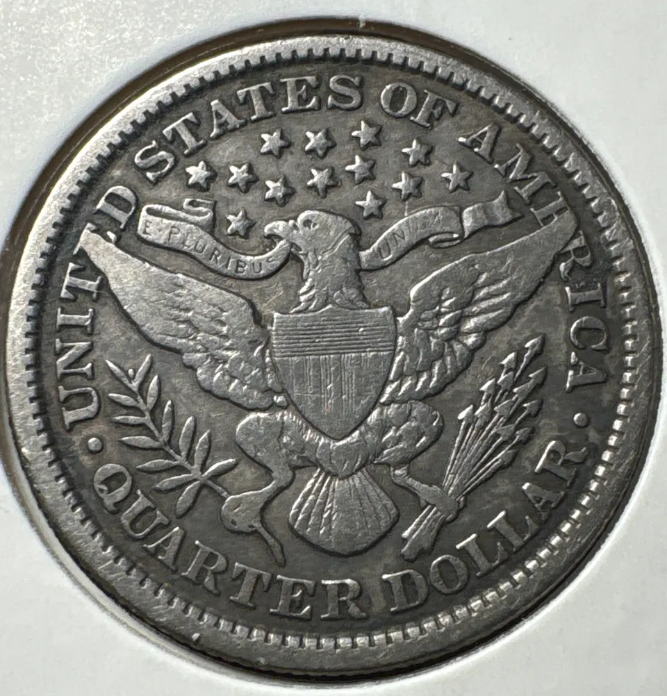 1894-P Barber Quarter Ungraded — back