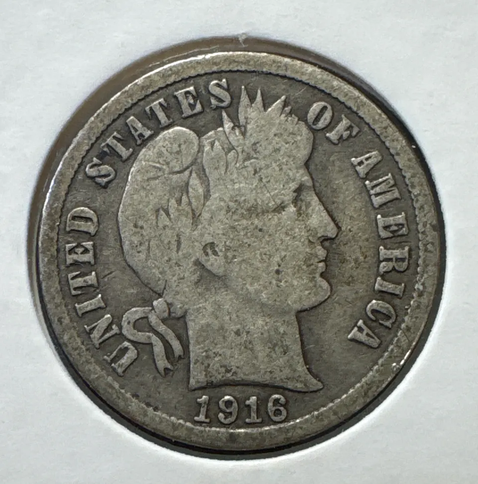 1916-P Barber Dime Ungraded — front
