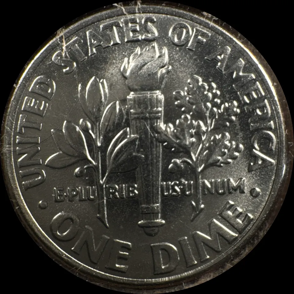 2007-D Roosevelt Dime Ungraded — back
