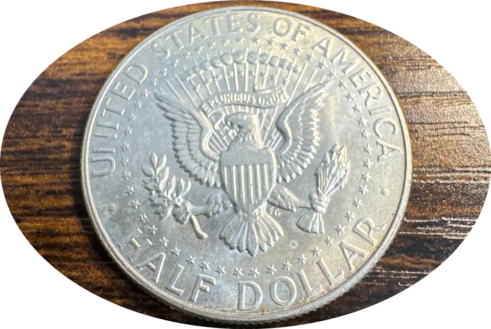 1965-P Kennedy Half Dollar Ungraded — back