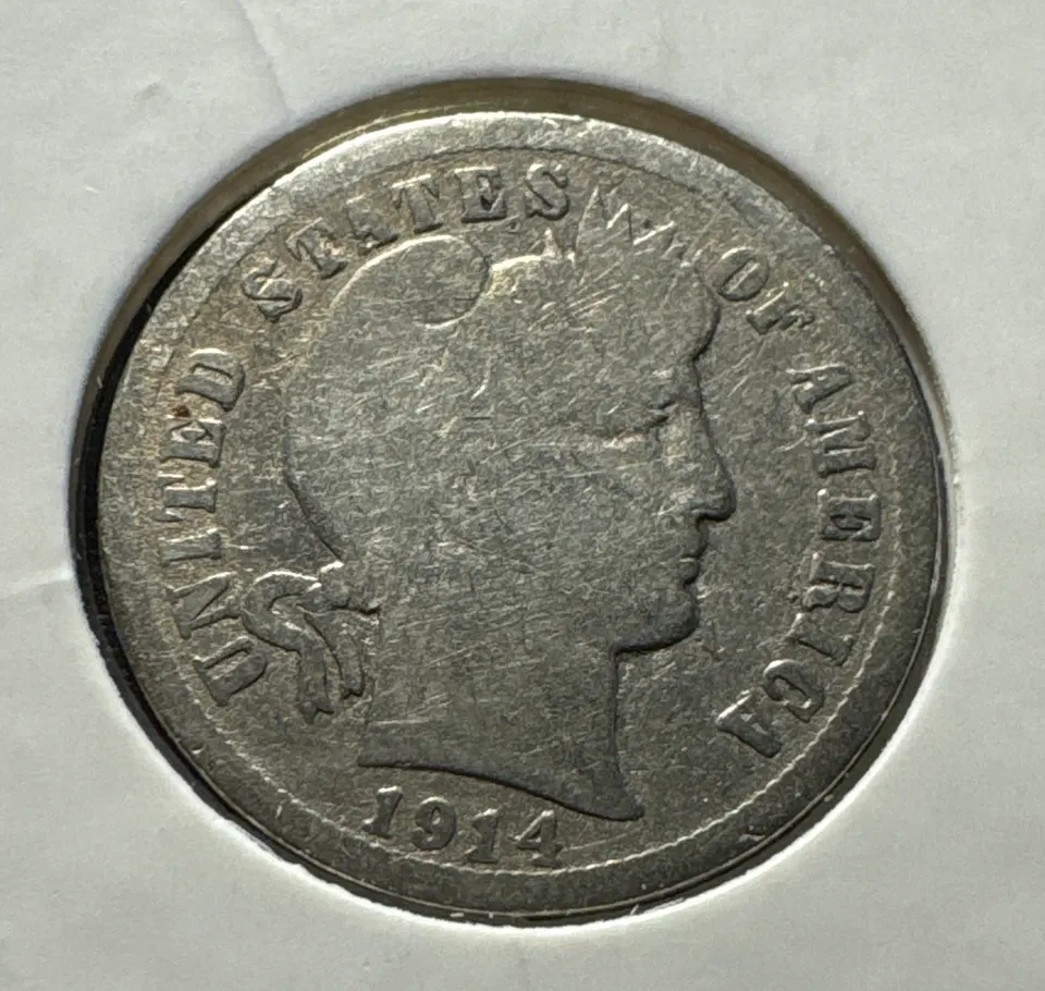 1914-P Barber Dime Ungraded — front