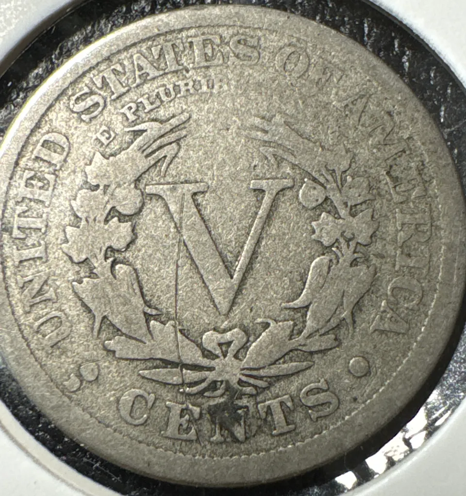 1912-D Liberty V Nickel Ungraded — back