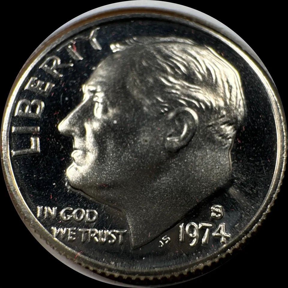 1974-S Roosevelt Dime Ungraded — front