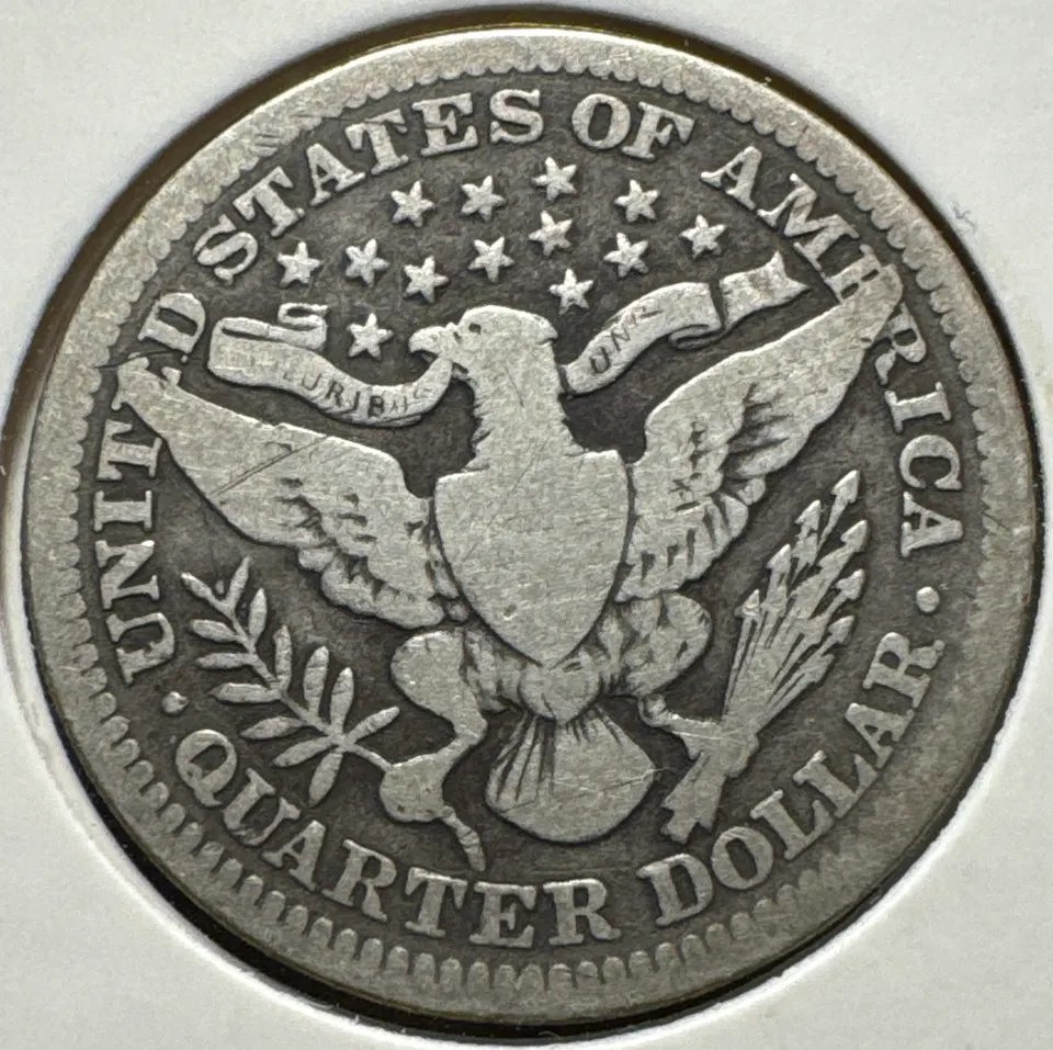 1912-P Barber Quarter Ungraded — back