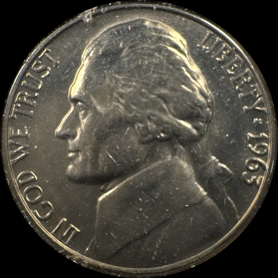 1963-P Jefferson Nickel Ungraded — front