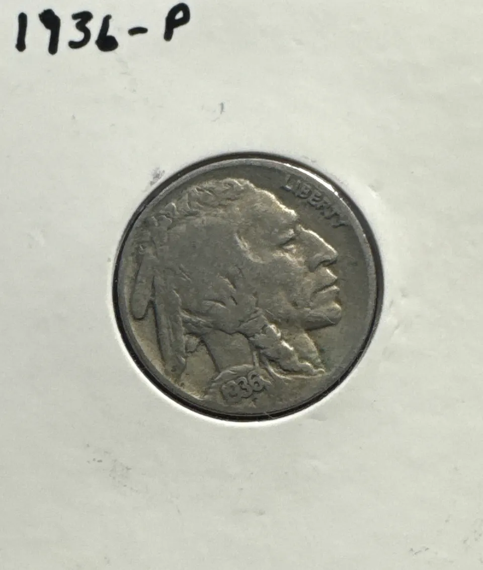 1936 Buffalo Nickel Ungraded — front