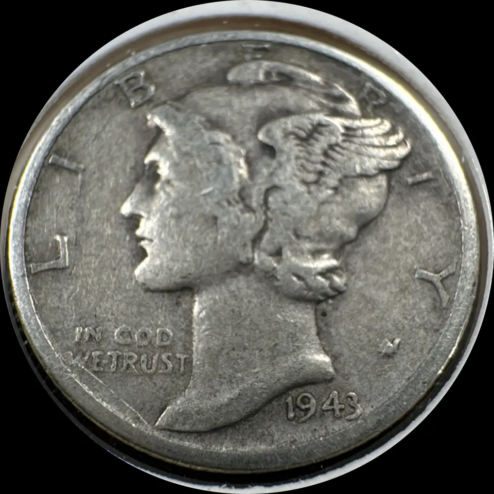 1943-D Mercury Dime Ungraded — front
