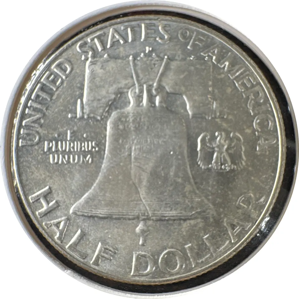 1957-D Franklin Half Dollar Ungraded — back
