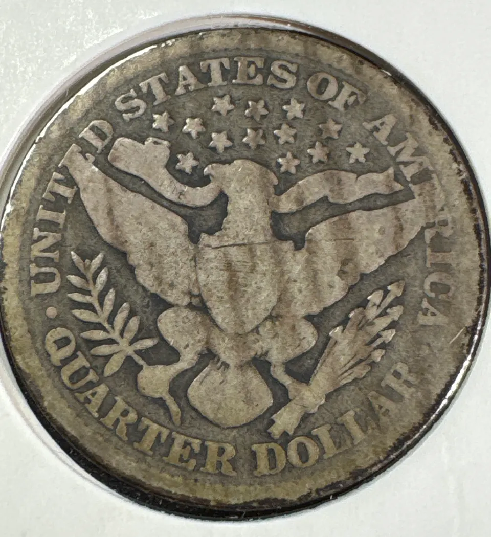 1892-P Barber Quarter Ungraded — back