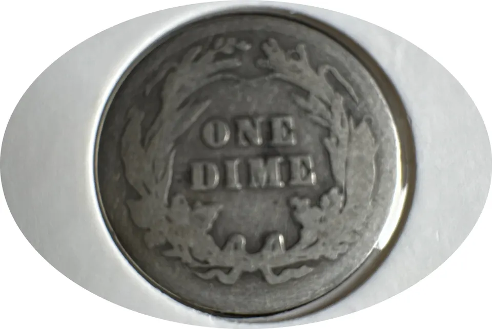 1912-P Barber Dime Ungraded — back