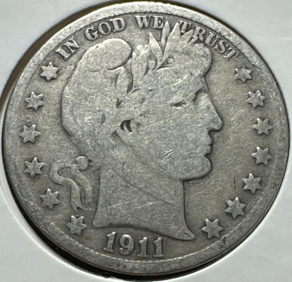 1911-S Barber Half Dollar Ungraded — front