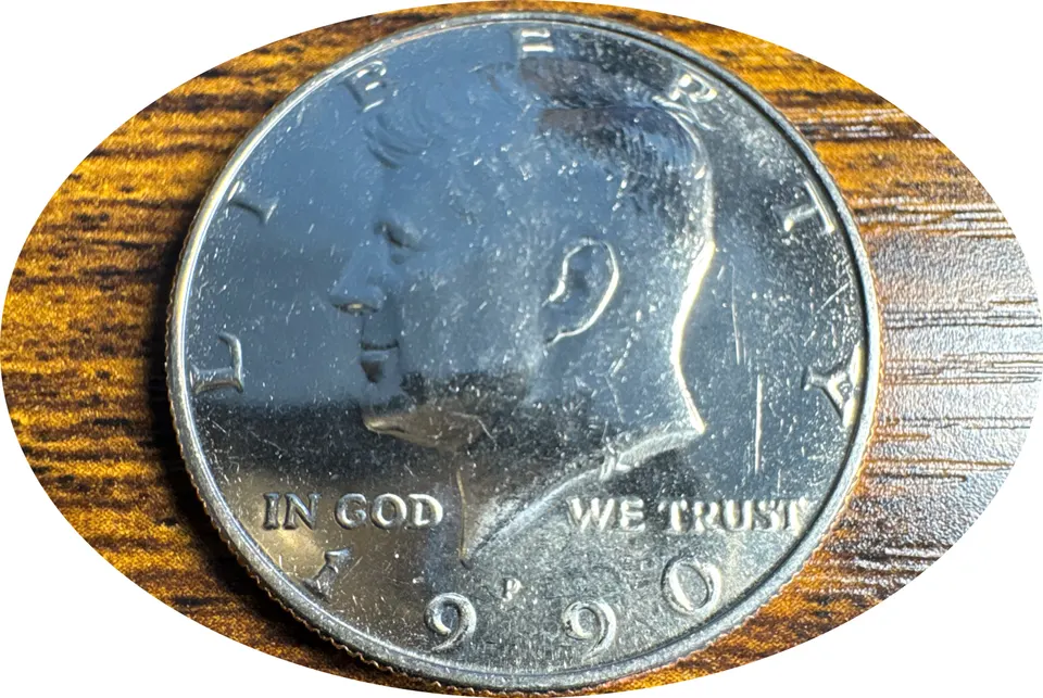 1990-P Kennedy Half Dollar Ungraded — front