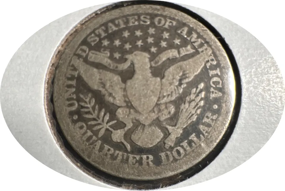 1902-P Barber Quarter Ungraded — back
