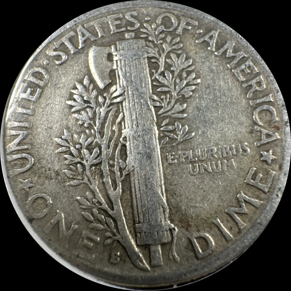 1941-S Mercury Dime Ungraded — back