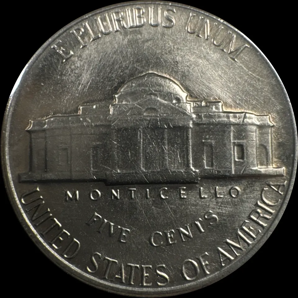 1968-S Jefferson Nickel Ungraded — back