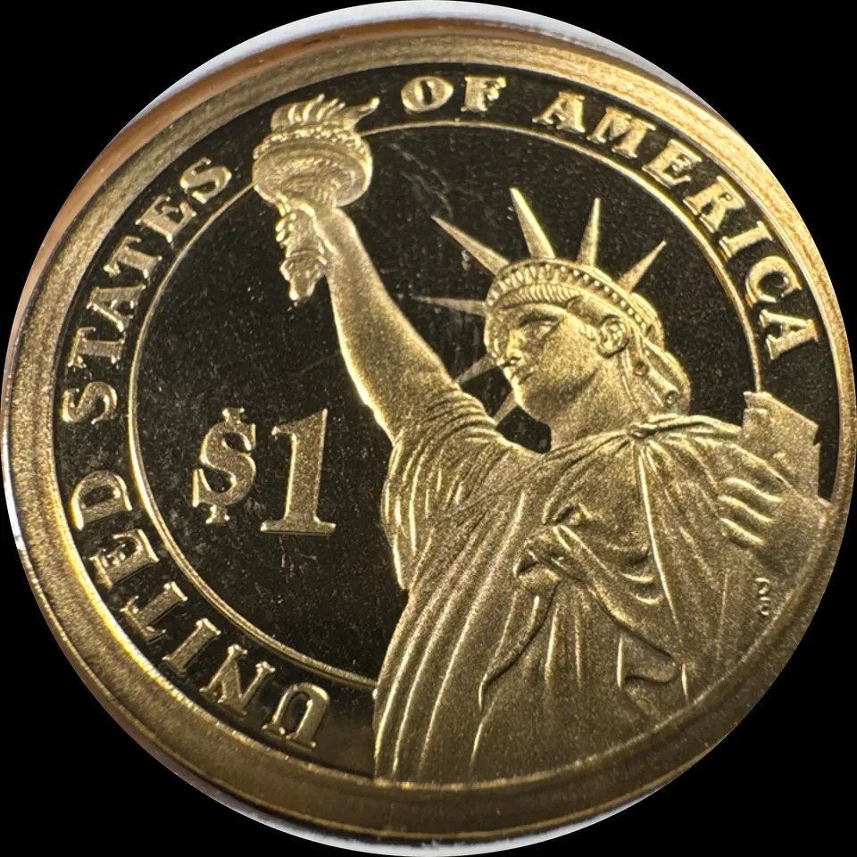 2009-S Presidential Dollar Ungraded — back